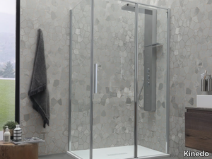 GL6 - Corner shower cabin with hinged door _ Kinedo