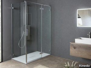 GLX8 - Corner shower cabin with hinged door _ Kinedo