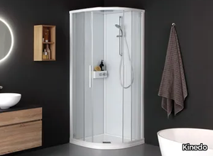 K500 - Corner semicircular shower cabin with sliding door _ Kinedo