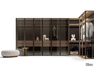 ELEGANT - Sectional wood and glass wardrobe _ Kico