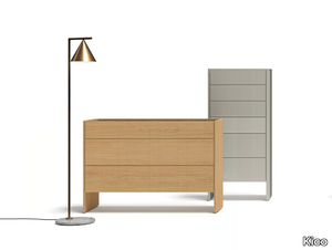 GOLD - Wooden chest of drawers with integrated handles _ Kico