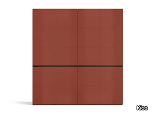 POLO - Tanned leather wardrobe with coplanar doors _ Kico