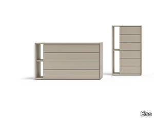 LIBRARY - Wooden chest of drawers with integrated handles _ Kico