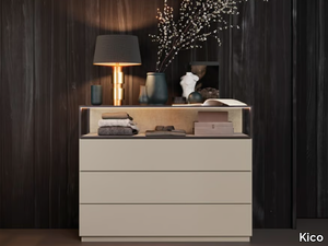 TECA - Wooden chest of drawers with integrated handles _ Kico