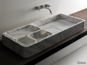 BENTO - Countertop rectangular marble washbasin _ Kreoo