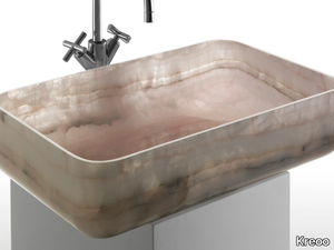 BOWL 9 - Countertop rectangular marble washbasin _ Kreoo