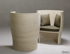 HOLLY - Travertine armchair high-back _ Kreoo