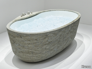 PEARL - Oval marble bathtub _ Kreoo