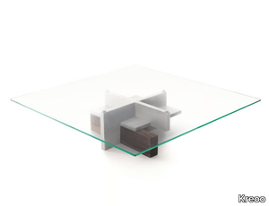 TANGRAM - Low square glass coffee table _ Kreoo