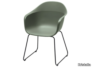 ELEPHANTINO - Sled base recycled plastic chair with armrests _ Kristalia