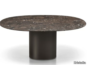 HOLO PILLAR - Round marble table _ Kristalia