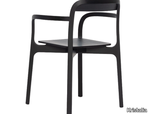 CONTORNA - Stackable ash chair with armrests _ Kristalia