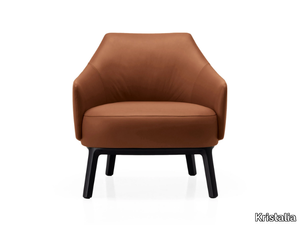 BELA - Upholstered leather armchair with armrests _ Kristalia