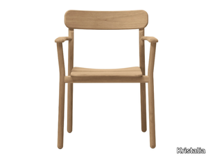 STRIA - Teak garden chair with armrests _ Kristalia