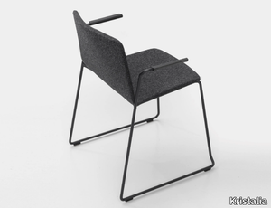 RAMA - Sled base fabric chair with armrests _ Kristalia