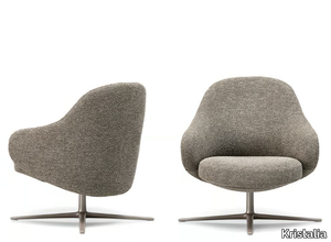 DUA LOUNGE - Swivel armchair with armrests with 4-spoke base _ Kristalia