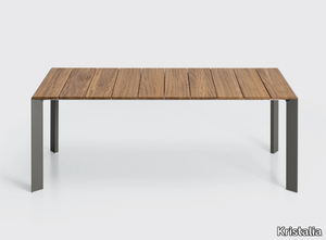 NORI SLATTED - Extending rectangular teak table _ Kristalia