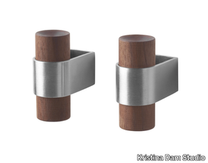 DOWEL - Stainless steel and wood robe hook _ Kristina Dam Studio