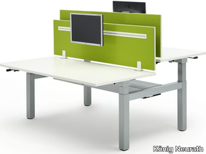 TALO.S - Height-adjustable multiple office desk with desk screens _ König Neurath