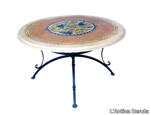 FRUTTA ANTICA - Round travertine garden table _ L'Antica Deruta