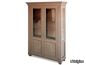 LUDOVICO - Wood and glass highboard with doors _ L'Origine