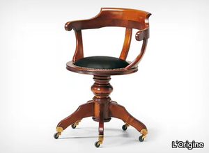 K 10372 - Swivel chair with castors with armrests _ L'Origine