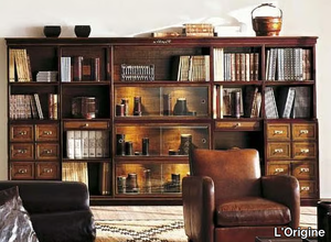 REPLICA - Sectional cherry wood bookcase with drawers _ L'Origine