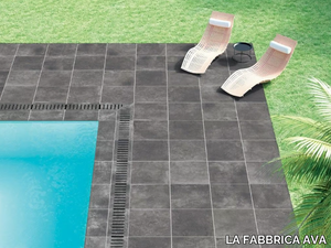 BLUE EVOLUTION ANTHRACITE - Full-body porcelain stoneware outdoor floor tiles with concrete effect _ LA FABBRICA AVA