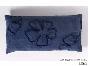 QUADRIFOGLIO - Rectangular hand embroidered linen cushion _ LA FABBRICA DEL LINO