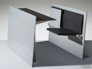 BLADE - Bench desk with integrated chairs _ LAMM