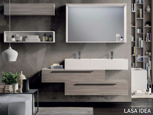 SYN 13 - Wall-mounted vanity unit with mirror _ LASA IDEA