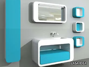 1.0 COMP 5 - Wall-mounted vanity unit with cabinets with mirror _ LASA IDEA