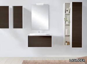 METROPOLIS 14 - Single sectional vanity unit with mirror _ LASA IDEA