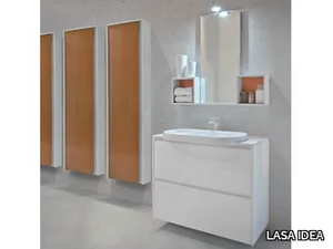 METROPOLIS 19 - Wall-mounted vanity unit with mirror _ LASA IDEA