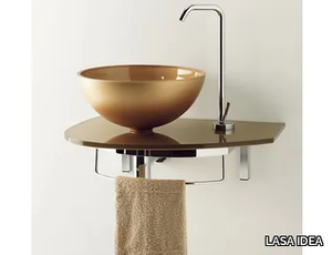 UNIK 3 - Wall-mounted washbasin with towel rail _ LASA IDEA