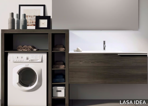 MAKE WASH 03 - Sectional laundry room cabinet with mirror _ LASA IDEA