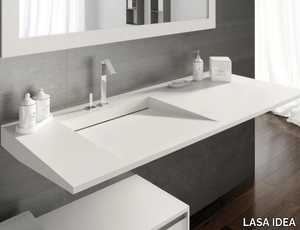 FLOW 20 - Rectangular single washbasin with integrated countertop _ LASA IDEA