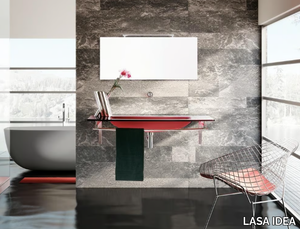 TIFFANY 740 - Rectangular washbasin with towel rail _ LASA IDEA