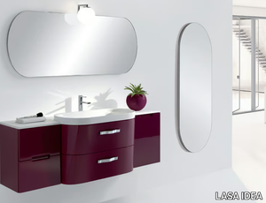 METROPOLIS 10 - Single wall-mounted vanity unit with drawers _ LASA IDEA