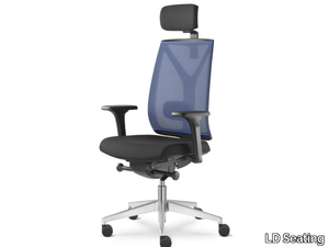 LEAF 503-SYQ HO - Swivel height-adjustable fabric office chair with headrest _ LD Seating