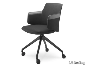 MELODY MEETING 360 F95-BL BR-P - Leather office chair with armrests _ LD Seating