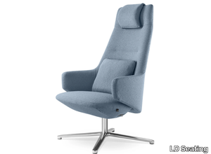 MELODY LOUNGE ML-XL-FR-N6 ML-PL ML-HO - Swivel fabric armchair high-back with 4-spoke base _ LD Seating