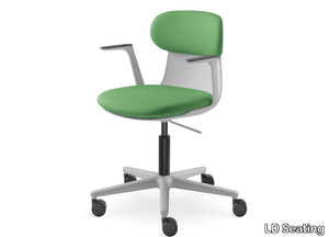 ZOE 220-GR BR - Swivel office chair with armrests with 5-Spoke base _ LD Seating