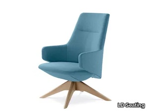 MELODY LOUNGE ML-L FW - Trestle-based swivel fabric armchair with armrests _ LD Seating