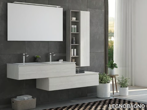 FREEDOM FL26 - Double wall-mounted HPL vanity unit with mirror _ LEGNOBAGNO