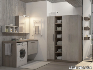 URBAN LAUNDRY 05 - Wall-mounted laundry room cabinet with sink _ LEGNOBAGNO