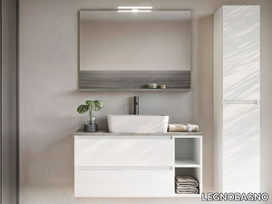 CUBIK 06 - Wall-mounted wooden vanity unit with drawers _ LEGNOBAGNO