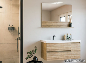 LINE 05 - Wall-mounted vanity unit with doors with drawers _ LEGNOBAGNO