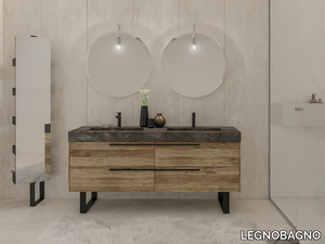 LIFE 04 - Floor-standing double vanity unit with drawers _ LEGNOBAGNO