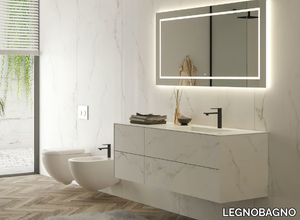 LIFE 15 - Single wall-mounted vanity unit with mirror _ LEGNOBAGNO